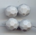 LT GREY 14MM ROUND FACETED BEADS - Lot of 12