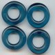 SEA GREEN 28MM UNIQUE DONUT BEADS - Lot of 12