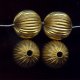 BRASS CORRUGATED 18MM ROUND BEADS - Lot of 12