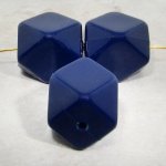 NAVY BLUE 20X17MM MULTI FACETED BEADS - Lot of 12