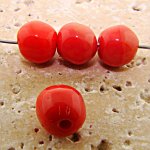 10MM CORAL GLASS BAROQUE ROUND BEADS - Lot of 12