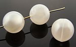 WHITE MARBLE PEARLIZED 14MM SMOOTH ROUND BEADS - Lot of 12