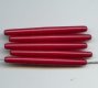 WINE RED 58X5MM STICK TUBE BEADS - Lot of 12