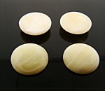 15mm. IVORINE SHINY MARBLE ROUND CABOCHONS - Lot of 48