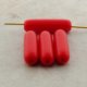 RED 21X6MM TUBE BEADS - Lot of 12