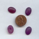 14x10mm. PURPLE MATTE MARBLE OVAL CABOCHONS - Lot of 48