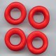 RED MATTE WASH 28MM DONUT UNIQUE SHAPED BEADS - Lot of 12
