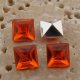 Orange Jewel - 6x6mm. Square Faceted Gem Jewels - Lots of 144