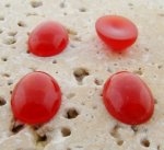 14X10mm. CINNAMON SHINY MARBLE OVAL CABOCHONS - Lot of 48
