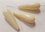 IVORY 31x10mm. SMOOTH TEAR DROP BEADS - Lots of 12