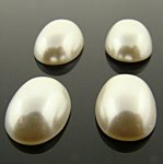 14X10MM WHITE HIGH DOME PEARL OVAL CABOCHONS - Lot of 144