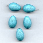 TURQUOISE MATRIX 28X20MM SMOOTH TEAR DROP BEADS - Lot of 12