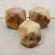 BEIGE MARBLE 20X17MM MULTI FACETED BEADS - Lot of 12