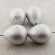 MATTE SILVER 23x18mm. TEXTURED PEARSHAPE BEADS - Lot of 12