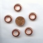 16MM COPPER COATED RING SPACER BEADS - Lot of 12