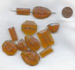 1/4 POUND - 40+ TOPAZ TEXTURED ASSORTED SHAPE & SIZE BEADS