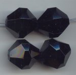 JET BLACK 21MM BICONE FACETED BEADS - Lot of 12