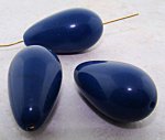 NAVY 32X16MM TEAR DROP SMOOTH BEADS - Lot of 12