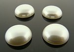 14MM WHITE LOW DOME PEARL ROUND CABOCHONS - Lot of 144