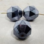 HEMATITE 18MM ROUND FACETED BEADS - Lot of 12