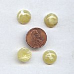 13mm. OLIVE GREEN SHINY MARBLE ROUND CABOCHONS - Lot of 48