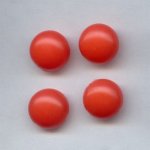 14mm. ORANGE SMOOTH ROUND CABOCHONS - Lot of 48