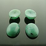 14x10mm. JADE MATTE MARBLE OVAL CABOCHONS - Lot of 48