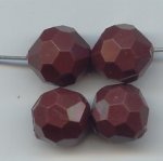 BROWN 14MM ROUND FACETED BEADS - Lot of 12