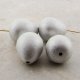 MATTE SILVER 17x15mm. TEXTURED PEARSHAPE BEADS - Lot of 12