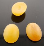14x10mm. HONEY AMBER MATTE MARBLE OVAL CABOCHONS - Lot of 48