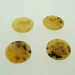 15mm. CAMEL BEIGE SPECKLE SHINY ROUND CABOCHONS - Lot of 48