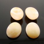 14x10mm. NATURAL IVORY MATTE MARBLE OVAL CABOCHONS - Lot of 48