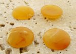15mm. AMBER MATTE MARBLE ROUND CABOCHONS - Lot of 48