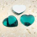 Teal Jewel Smooth - 18mm. Heart Domed Cabochons - Lots of 144