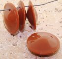 TAUPE 27MM ROUND SMOOTH TOP HOLE PENDANTS - Lot of 12