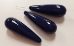 NAVY BLUE 31x10mm. SMOOTH TEAR DROP BEADS - Lots of 12