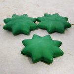 GREEN MATTE 42MM STAR 10MM THICK BEADS - Lot of 12