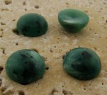13mm. GREEN MATTE MARBLE ROUND CABOCHONS - Lot of 48