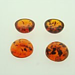 13mm. TORTOISE AMBER SPECKLE SHINY ROUND CABOCHONS - Lot of 48