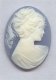 BLUE 40X30MM OVAL LADY HEAD CARVED CAMEOS - Lot of 12